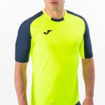 Joma 82P4R4325 الفلورسنت الأصفر الأزرق الداكن قميص قصير الأكمام أساسي رجال - Image 2