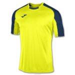 Joma 82P4R4325 الفلورسنت الأصفر الأزرق الداكن قميص قصير الأكمام أساسي رجال