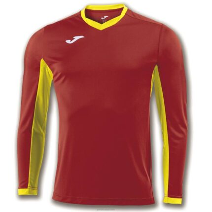 Joma 82P4R4338 احمر اصفر بطولة قميص طويل الأكمام الرابع رجال