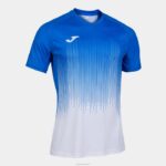 Joma 82P4R4367 أبيض أزرق ملكي قميص بأكمام قصيرة النمر الرابع رجال