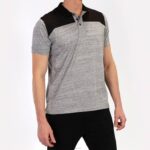 Joma 82P4R4385 مزيج أسود رمادي قميص بولو قصير الأكمام الفائز الثاني رجال - Image 6