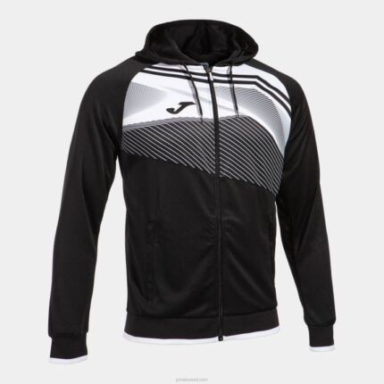 Joma 82P4R4406 أسود أبيض سوبر نوفا II سترة مقنعين رجال