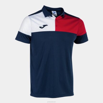 Joma 82P4R4462 الأزرق الداكن الأحمر الأبيض قميص بولو بأكمام قصيرة طاقم v رجال