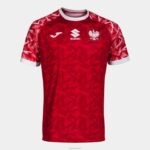 Joma 82P4R4470 احمر ابيض قميص قصير الأكمام 1 اتحاد كرة اليد البولندية موحدة