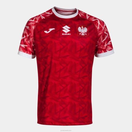 Joma 82P4R4470 احمر ابيض قميص قصير الأكمام 1 اتحاد كرة اليد البولندية موحدة