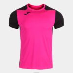 Joma 82P4R4500 نيون وردي أسود قميص قصير الأكمام سجل الثاني رجال