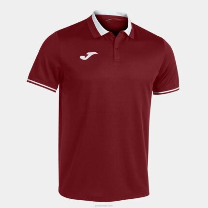 Joma 82P4R4534 بورجوندي أبيض بطولة قميص بولو قصير الاكمام vi رجال