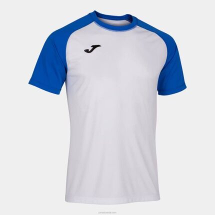 Joma 82P4R4542 أبيض أزرق ملكي قميص قصير الأكمام للعمل الجماعي رجال