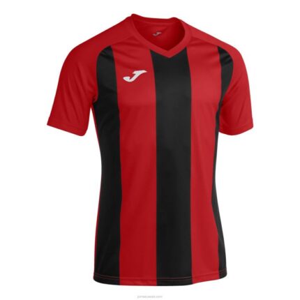 Joma 82P4R4571 أحمر أسود قميص بأكمام قصيرة بيزا الثاني رجال
