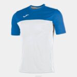 Joma 82P4R4577 أبيض أزرق ملكي الفائز قميص قصير الأكمام رجال