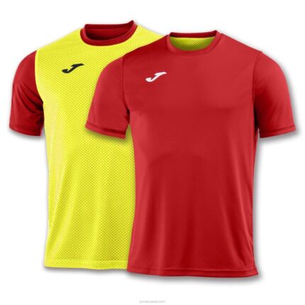 Joma 82P4R4580 احمر اصفر قميص قصير الأكمام كومبي رجال