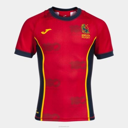Joma 82P4R4585 أحمر قميص قصير الاكمام 1st موحدة الاتحاد الاسباني للرجبي