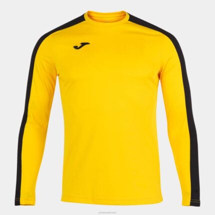 Joma 82P4R4598 أصفر أسود أكاديمية قميص بأكمام طويلة III رجال