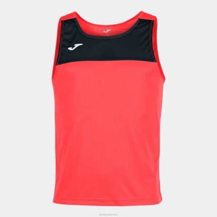 Joma 82P4R4611 أسود المرجان سباق تي شيرت بلا أكمام رجال
