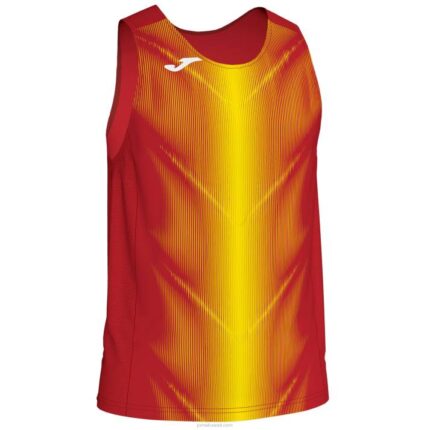 Joma 82P4R4616 احمر اصفر بلا أكمام تي شيرت أوليمبيا رجال