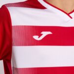 Joma 82P4R4649 احمر ابيض قميص بكم قصير europa v رجال - Image 4