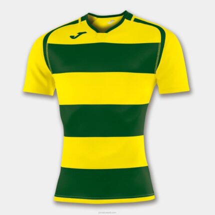 Joma 82P4R4699 أصفر أخضر قميص قصير الأكمام prorugby الثاني رجال