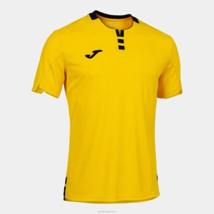 Joma 82P4R4710 أصفر أسود قميص بأكمام قصيرة ذهبي رابعا رجال