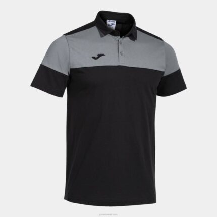 Joma 82P4R626 أسود اللون الرمادي قميص بولو بأكمام قصيرة طاقم v رجال