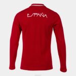 Joma 82P4R631 احمر ابيض قميص بولو كم طويل ترفيهي اللجنة الأولمبية الإسبانية - Image 2