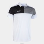 Joma 82P4R643 أبيض رمادي أسود قميص بولو بأكمام قصيرة طاقم v رجال