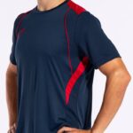 Joma 82P4R648 الأزرق الداكن الأحمر قميص بطولة قصيرة الأكمام السابع رجال - Image 8