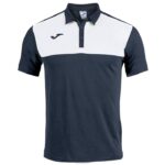 Joma 82P4R745 الأزرق الداكن الأبيض قميص بولو قصير الأكمام من القطن الفائز رجال