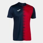 Joma 82P4R77 الأزرق الداكن الأحمر قميص بأكمام قصيرة سيتي الثاني رجال