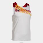 Joma 82P4R842 أبيض أحمر بلا أكمام تي شيرت النخبة x رجال