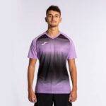 Joma 82P4R866 أسود أرجواني قميص بأكمام قصيرة النمر v رجال - Image 4