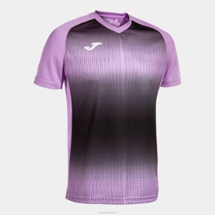 Joma 82P4R866 أسود أرجواني قميص بأكمام قصيرة النمر v رجال