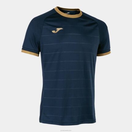 Joma 82P4R871 الأزرق الداكن قميص ذهبي كم قصير v رجال
