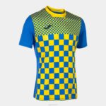 Joma 82P4R886 الأزرق الملكي الأصفر قميص بأكمام قصيرة العلم iii رجال