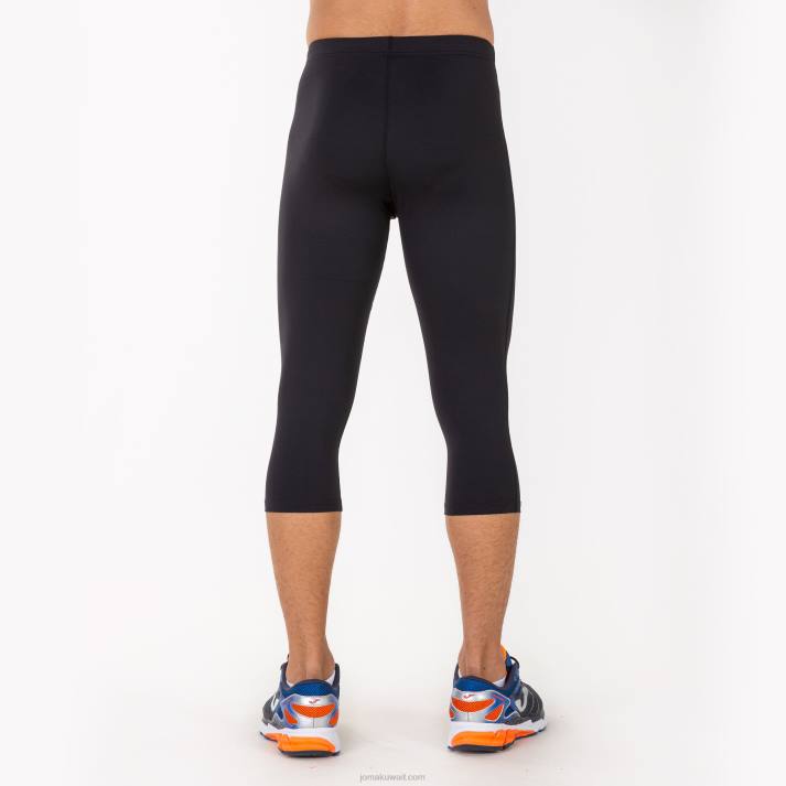 Joma 82P4R1408 أسود 3/4 لباس ضيق يسجل رجال
