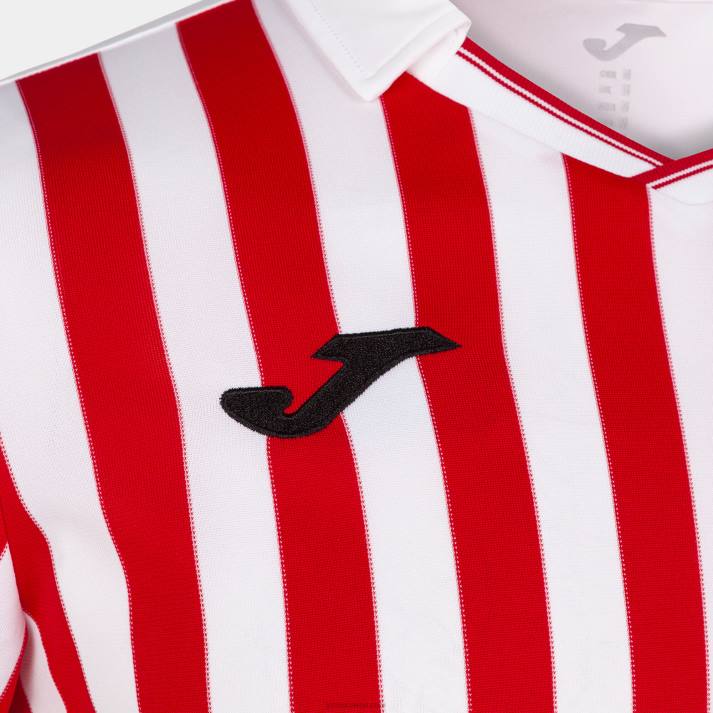 Joma 82P4R1007 أبيض أحمر قميص بأكمام قصيرة copa ii رجال