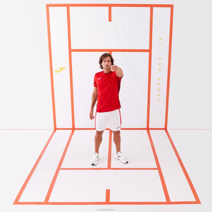 Joma 82P4R1008 أحمر قميص قصير الأكمام الفائز الثاني رجال