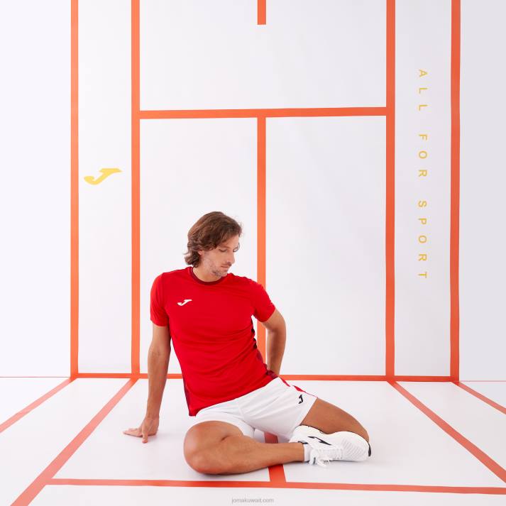 Joma 82P4R1008 أحمر قميص قصير الأكمام الفائز الثاني رجال