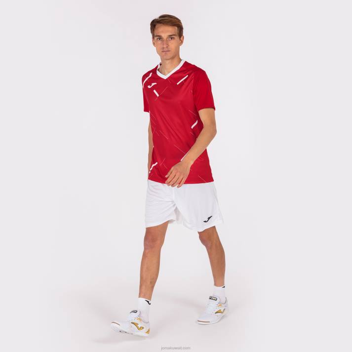 Joma 82P4R1011 احمر ابيض قميص بأكمام قصيرة النمر الثالث رجال