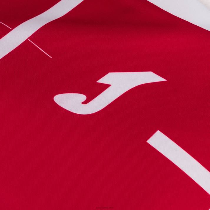 Joma 82P4R1011 احمر ابيض قميص بأكمام قصيرة النمر الثالث رجال