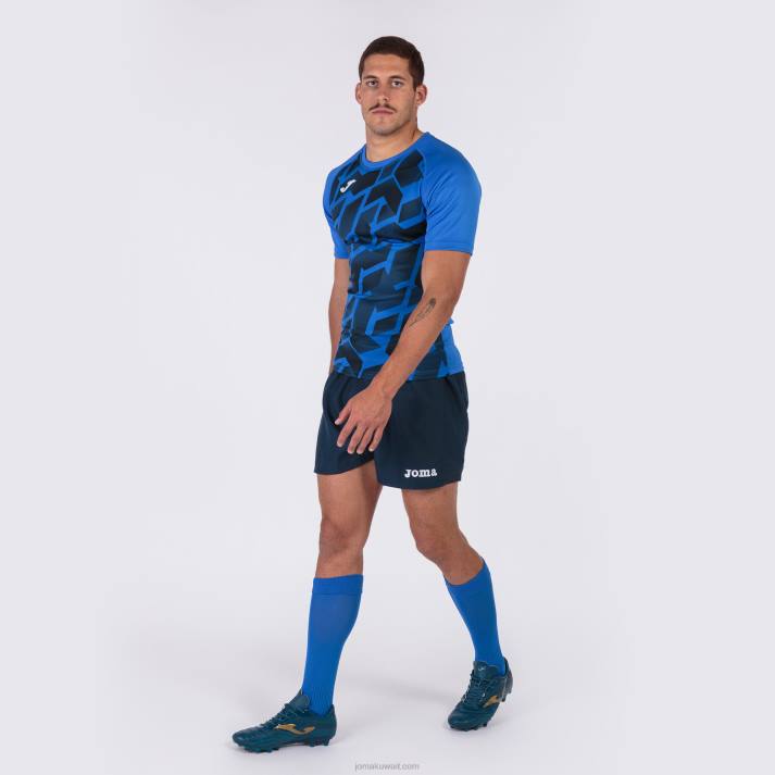 Joma 82P4R1014 الأزرق الملكي الأزرق الداكن قميص بأكمام قصيرة myskin iii رجال