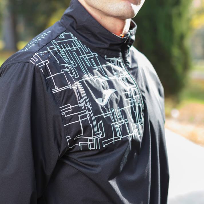 Joma 82P4R1036 أسود قميص من النوع الثقيل النخبة الثامن رجال