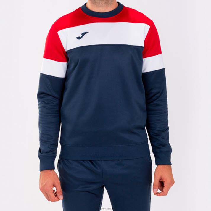 Joma 82P4R1052 الأزرق الداكن الأحمر الأبيض طاقم قميص من النوع الثقيل الرابع رجال