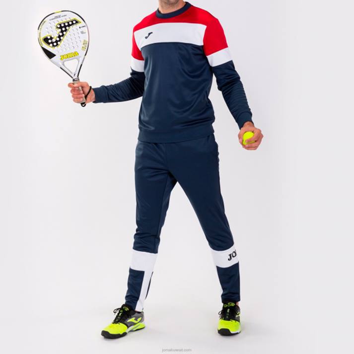 Joma 82P4R1052 الأزرق الداكن الأحمر الأبيض طاقم قميص من النوع الثقيل الرابع رجال