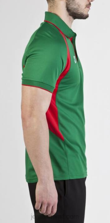 Joma 82P4R1073 أخضر أحمر بطولة قميص بولو قصير الأكمام III رجال