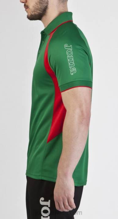 Joma 82P4R1073 أخضر أحمر بطولة قميص بولو قصير الأكمام III رجال