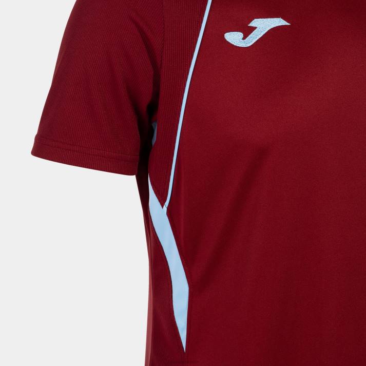 Joma 82P4R1085 بورجوندي السماء الزرقاء قميص بطولة قصيرة الأكمام السابع رجال