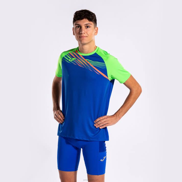 Joma 82P4R1093 الأزرق الملكي الأخضر الفلوريسنت قميص قصير الأكمام النخبة x رجال