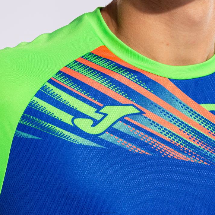 Joma 82P4R1093 الأزرق الملكي الأخضر الفلوريسنت قميص قصير الأكمام النخبة x رجال