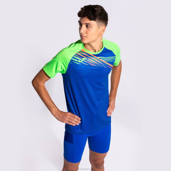 Joma 82P4R1093 الأزرق الملكي الأخضر الفلوريسنت قميص قصير الأكمام النخبة x رجال