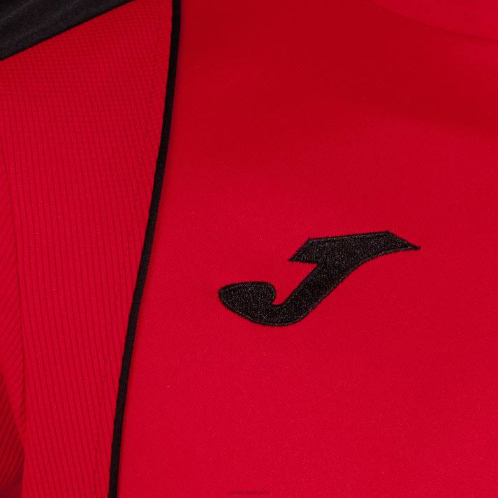 Joma 82P4R10 أحمر أسود قميص بطولة قصيرة الأكمام السابع رجال